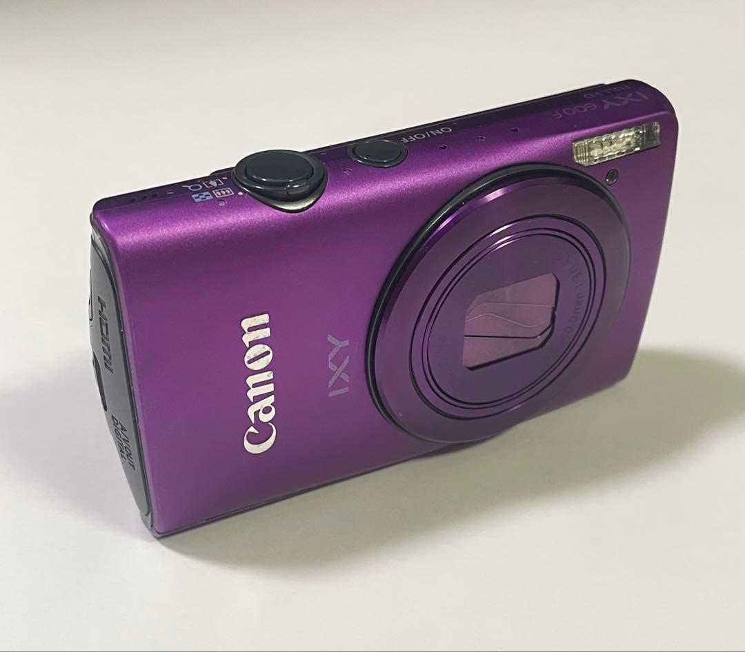Canon IXY 600F パープル 本体と付属品★純正ケース長ストラップ付き