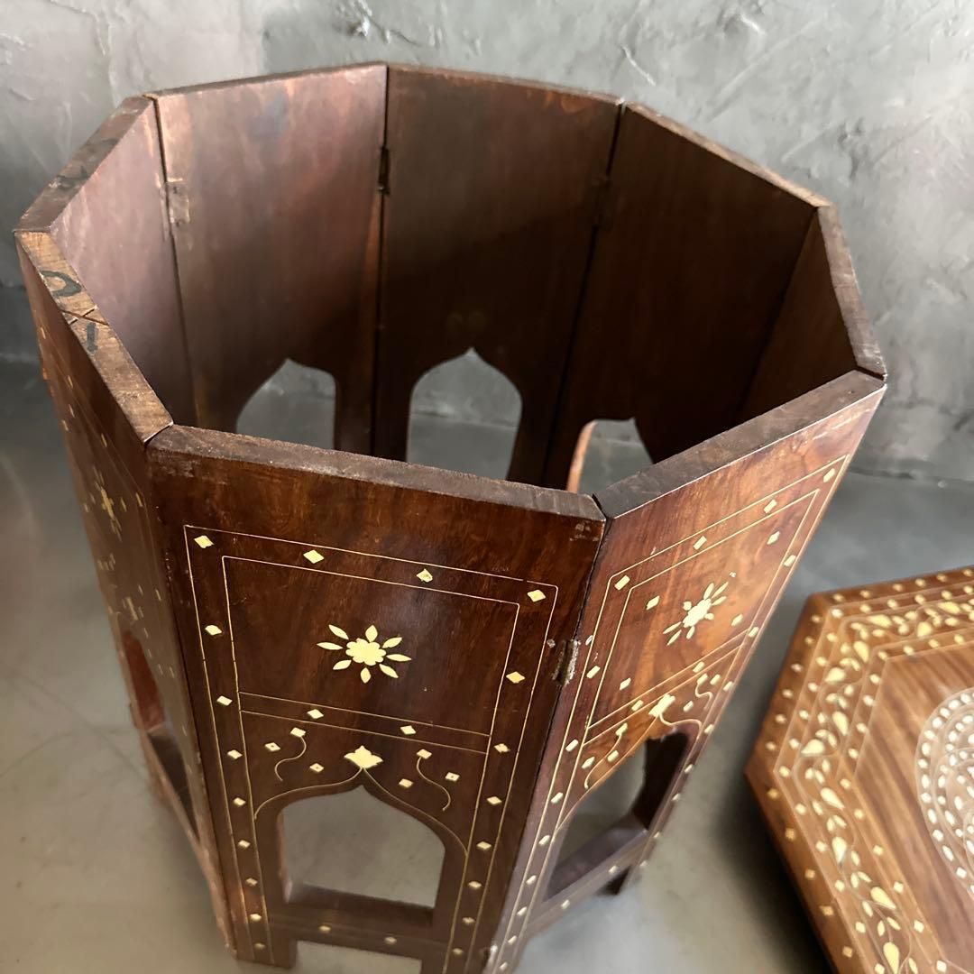 お値下げ❣️ヴィンテージ 折りたたみ8角ティーテーブル