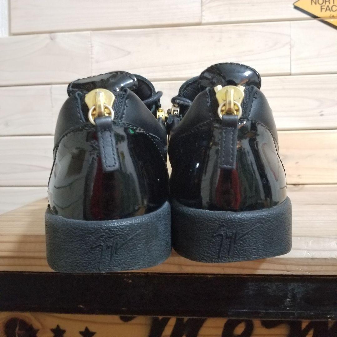 極美品 ジュゼッペザノッティ・レザー スニーカー 40 黒 メタル