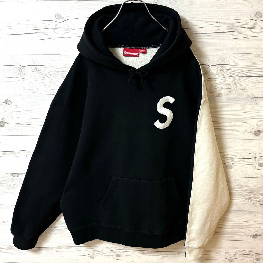 大人気2色‼︎刺繍SロゴS logo‼︎XL】シュプリーム パーカー ブラック