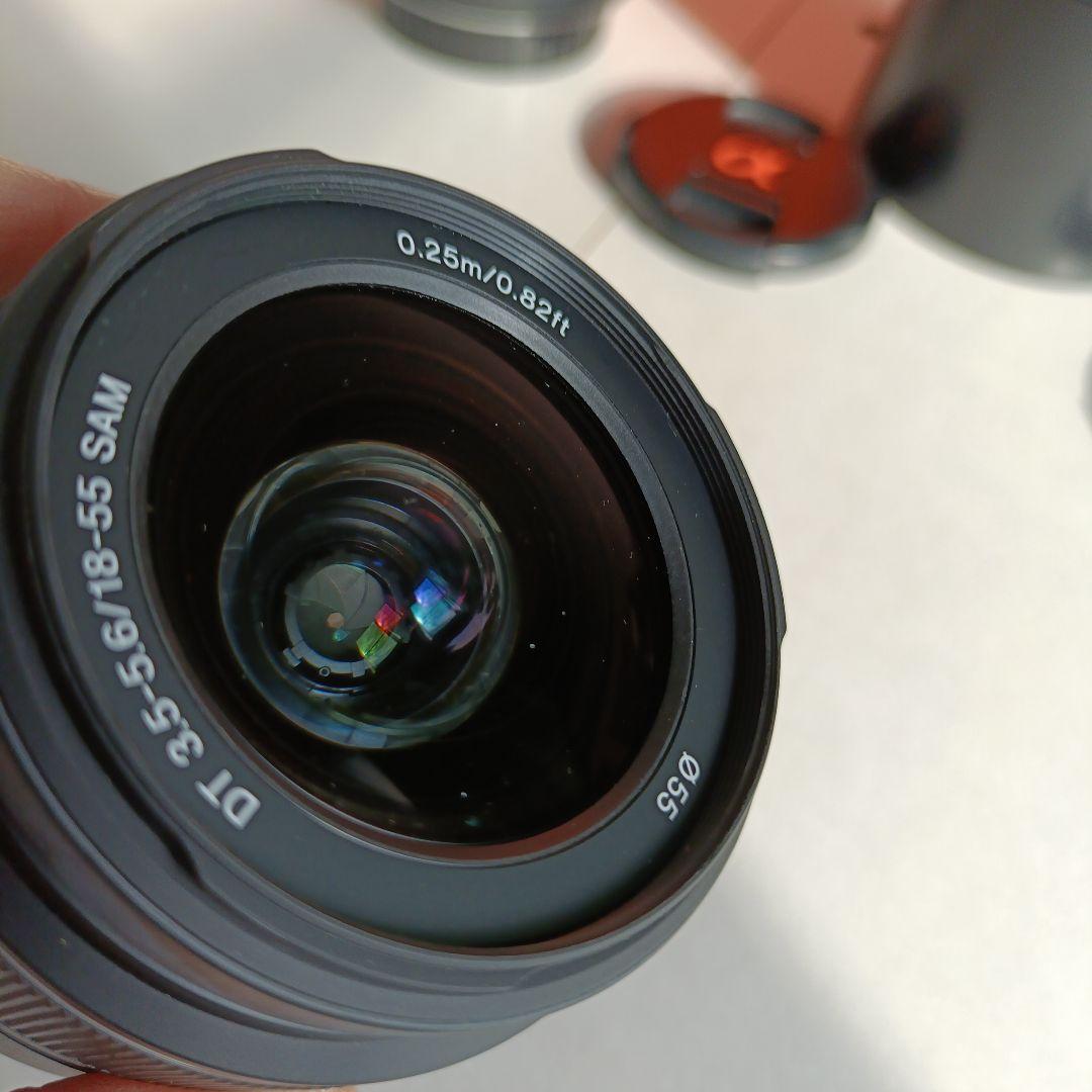 【完動品】SONY α55 デジタル一眼レフカメラ 本体 3本レンズ付き