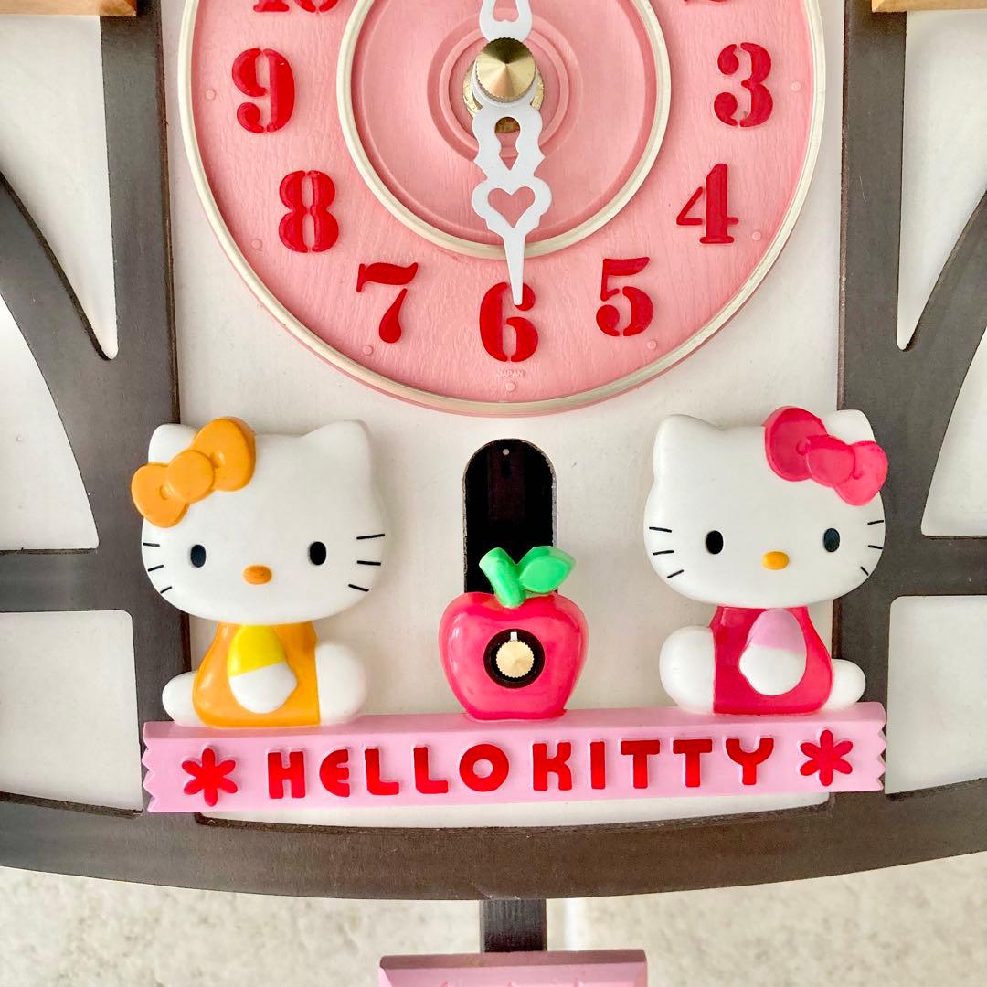 ☆希少！振り子時計 鳩時計 レトロハローキティ オルゴール 動作確認