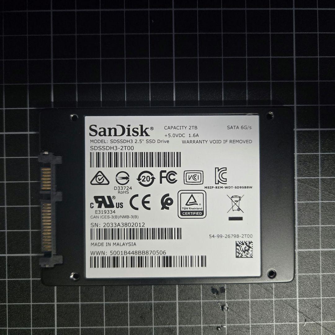 内蔵型SSD SanDisk Ultra 3D SSD 2TB SATA 6Gb/s