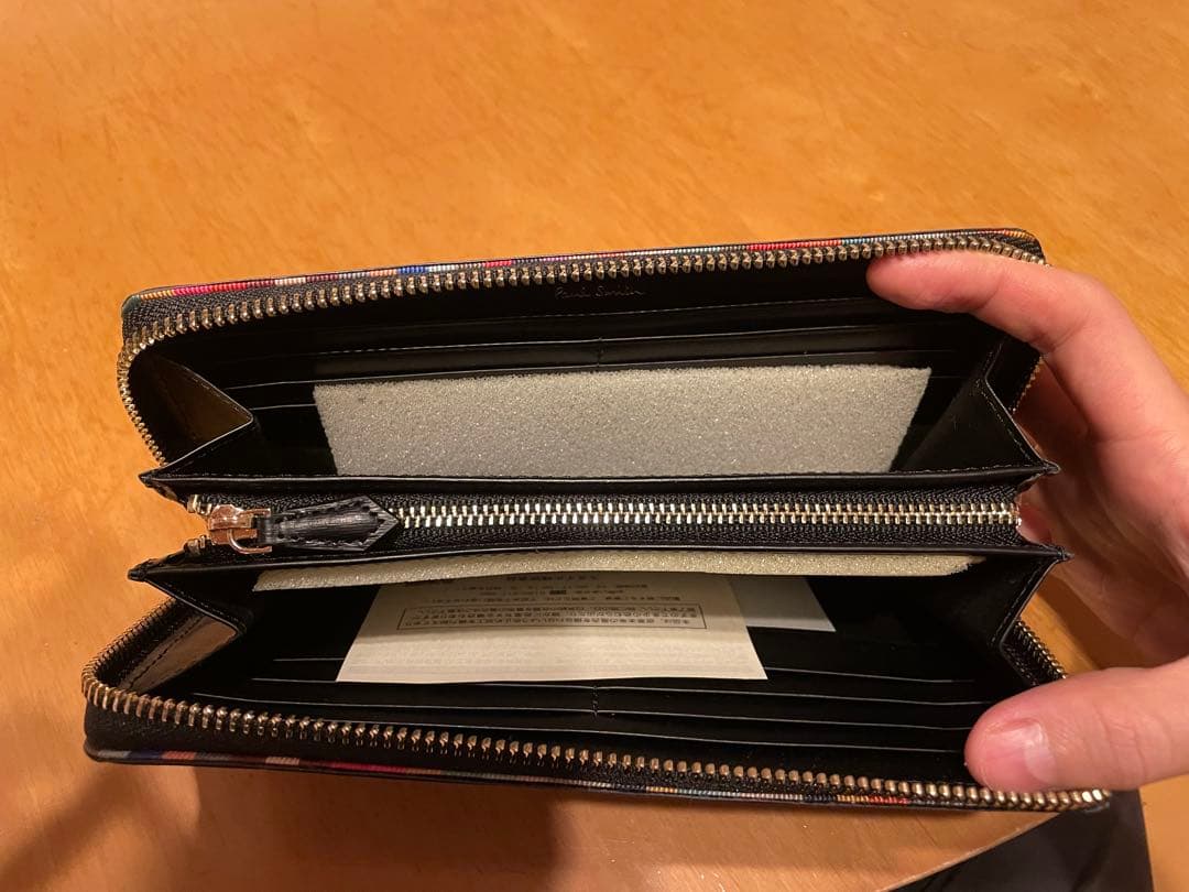 PaulSmith BPW385 ブラックレザー長財布 ゴールドファスナー シンプル