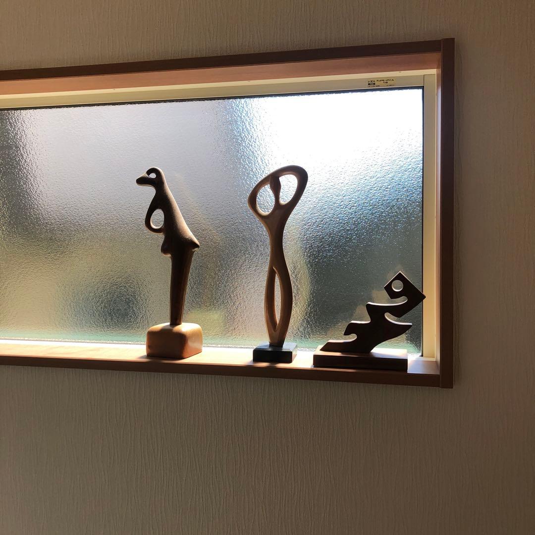 ビンテージ　wood abstract sculpture 右側　盛永省治 盛永省治 