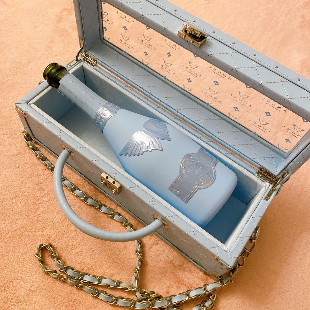 エンジェルシャンパンドゥミセック 可愛い ケース ブルー 水色 鍵付き