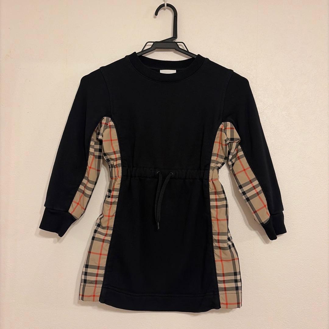 BURBERRY】ワンピース 黒 ノバチェック120 現行タグ