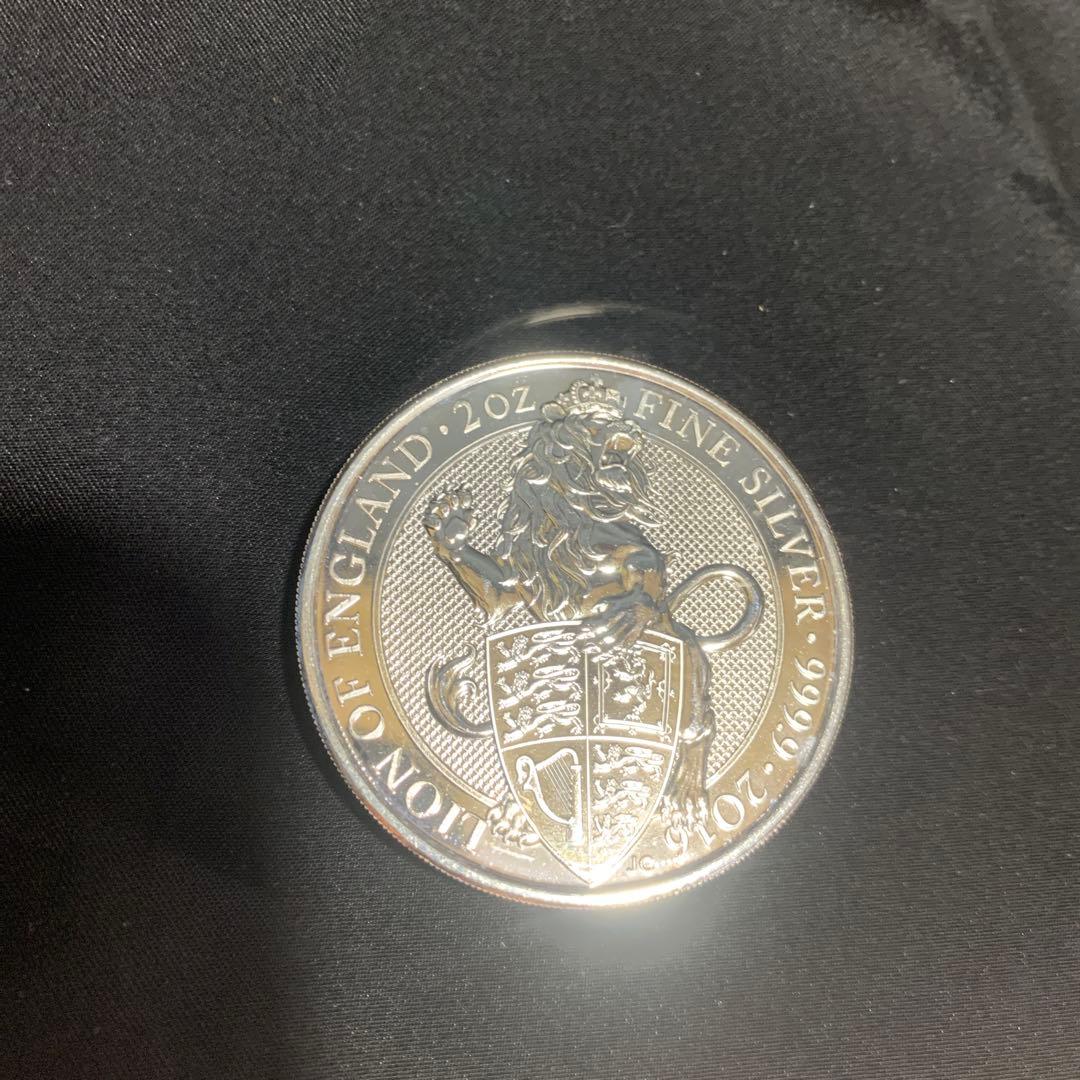 その3 純銀貨 2オンス クイーンズビースト 2016 ライオン