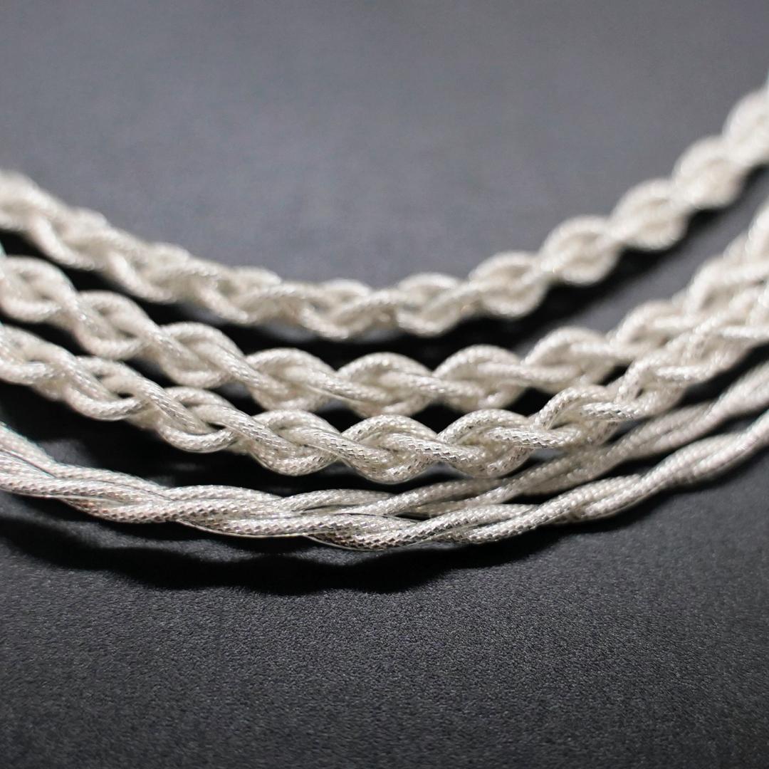 【1点のみ】7N粒子単結晶銅銀メッキ リッツ構造　IE500 4.4mm L字