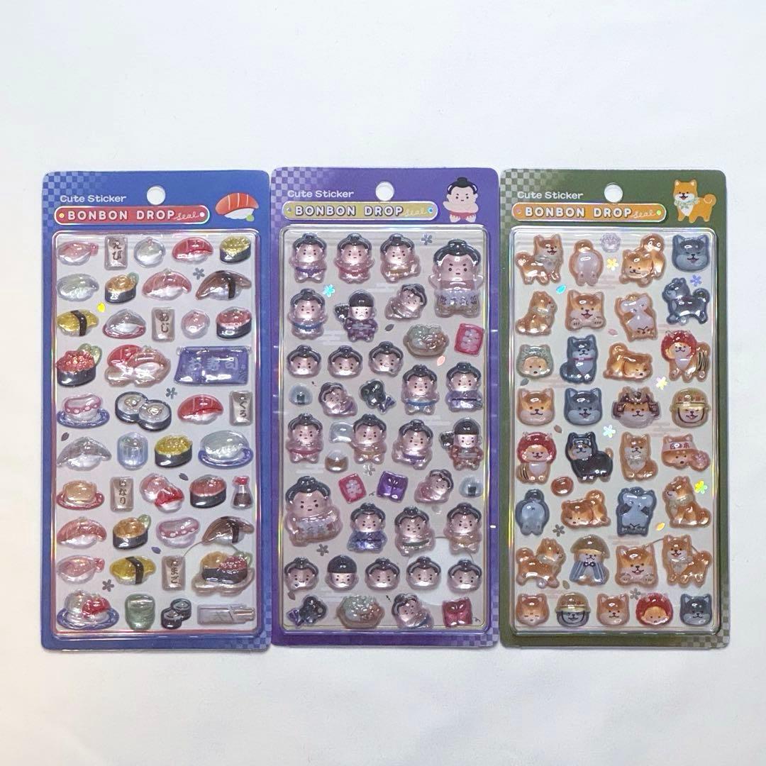 新品】 ボンボンドロップシール 和柄 正規品 柴犬 寿司 相撲 - メルカリ