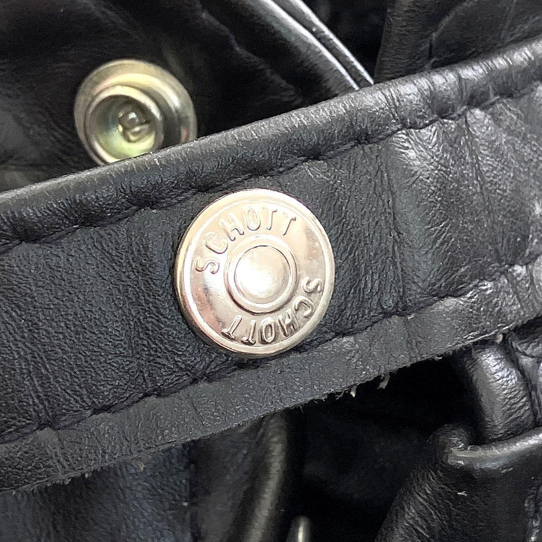 Schott 本革シングルライダースジャケット 44 ボアライナー R8SD12