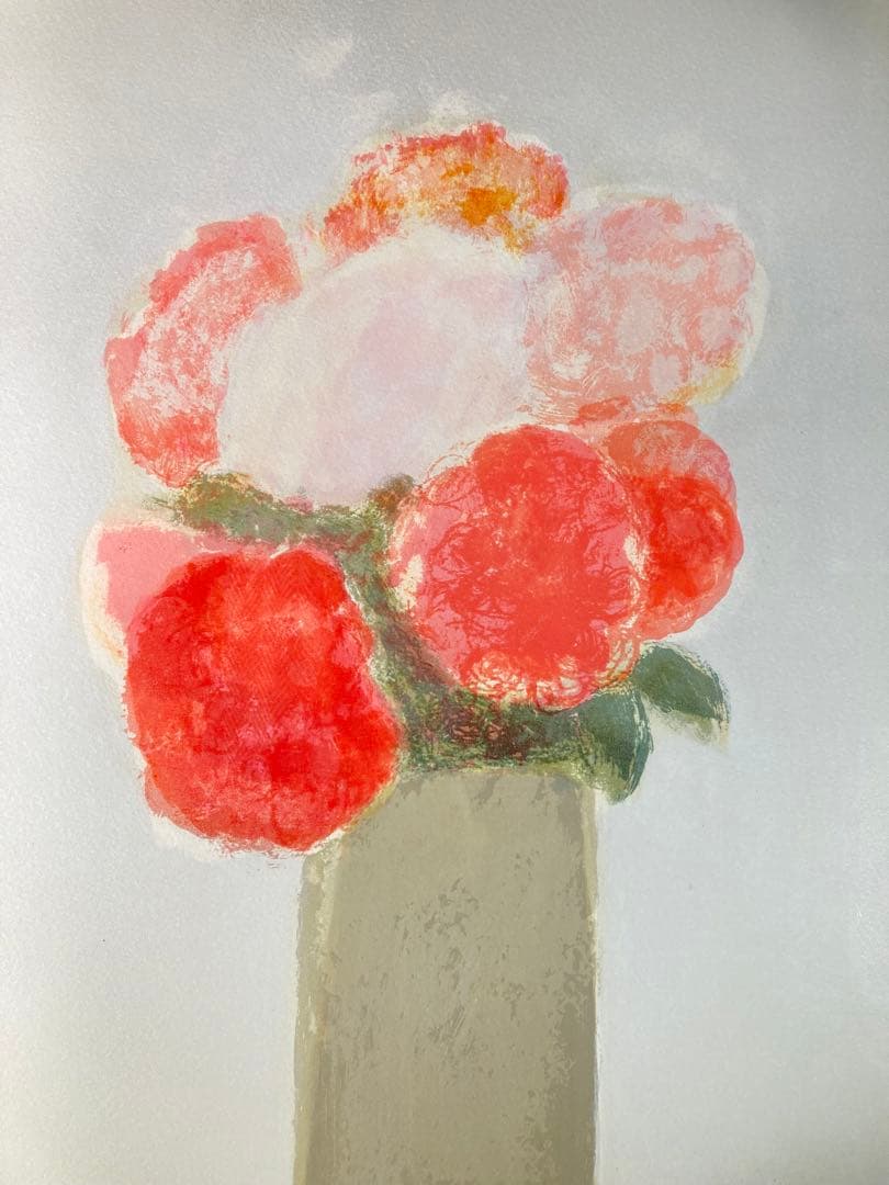 真作保証】ベルナール・カトラン「花束」リトグラフ 直筆サイン 版画