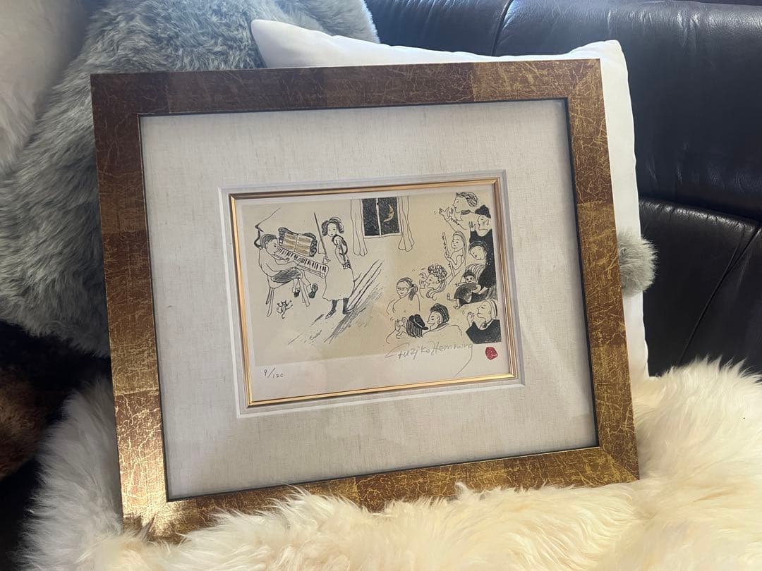 イングリット・フジ子・ヘミング ドイツの学生コンサート銅版画