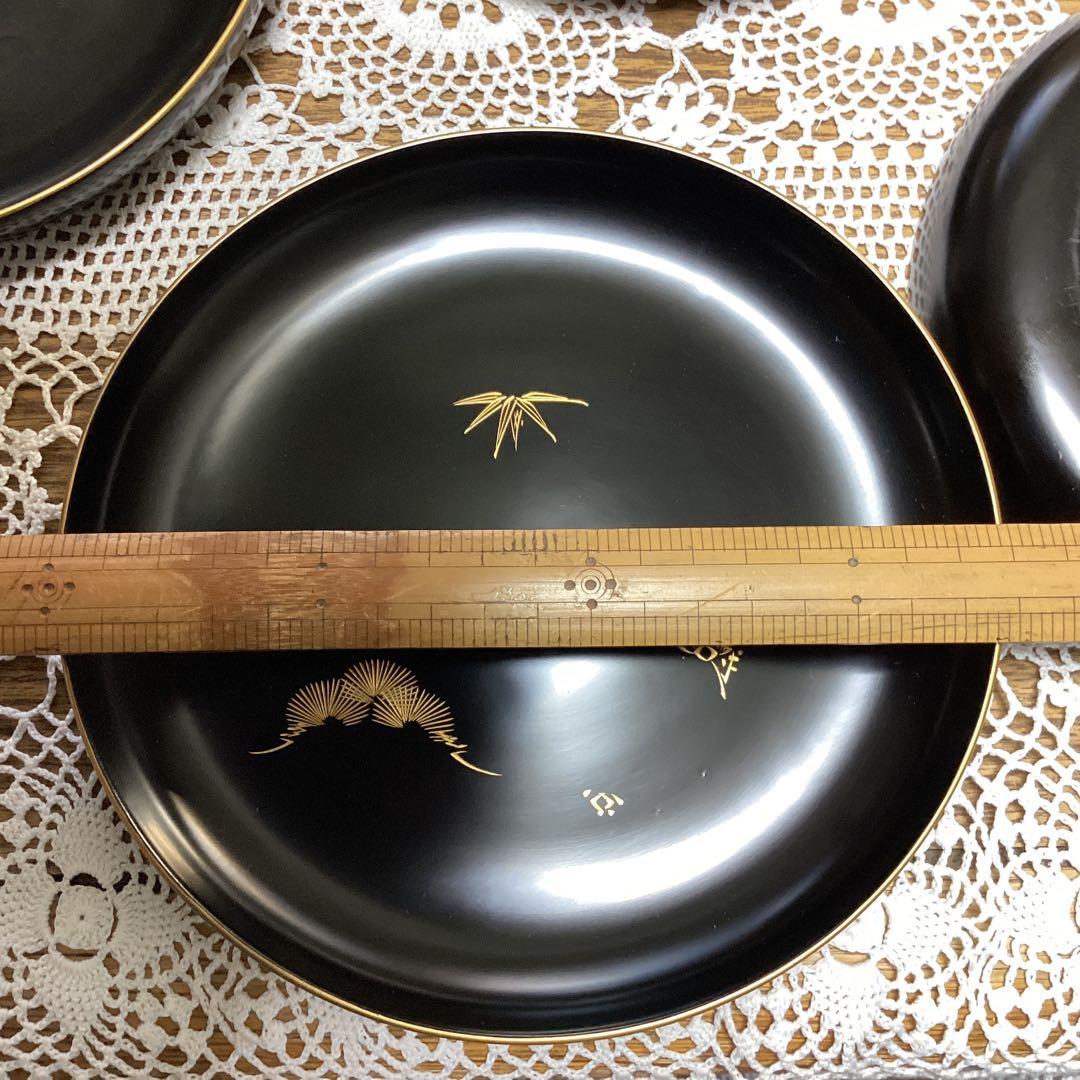 k2f5 漆器皿 20枚 黒地 金色模様 年代物 - 工芸品ベストセラー