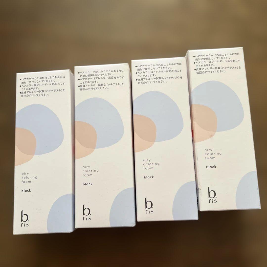 b.ris エアリーカラーリングフォーム ブラック 80g新品4本セット ビーリス b.ris エアリーカラーリングフォーム 80g ブラック 白髪染め