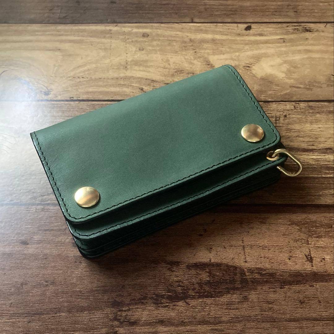 BMX様専用】ミドルトラッカーウォレット ダークグリーン【お札を折らず
