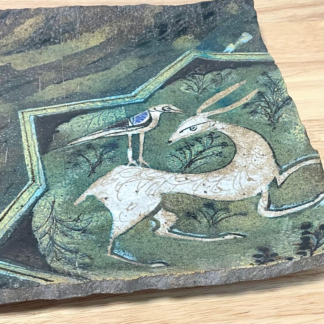 山本長左 九谷長左 飾皿 角皿 九谷焼 鹿に鳥図 - メルカリ