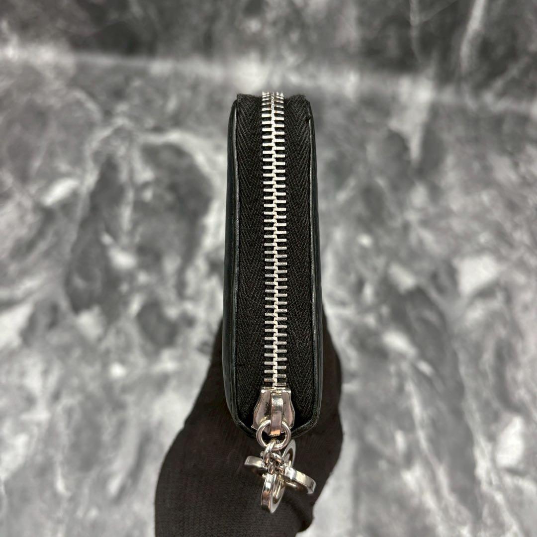 グッチ 長財布 GG シマ ラウンドジップ レザー インターロッキング