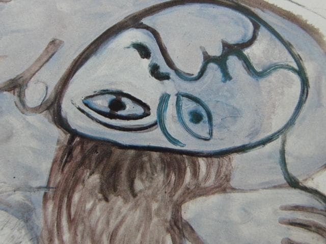 ピカソ、【寝る女】、新品高級額 額装付、年代物・希少画集画、状態