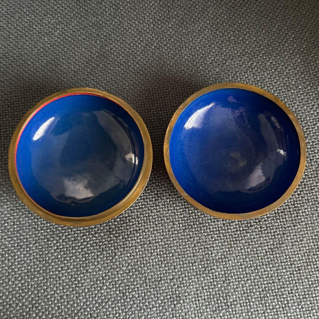 中国骨董【旧家蔵民国時代大き目銅胎彫漆堆朱内七宝香合印泥