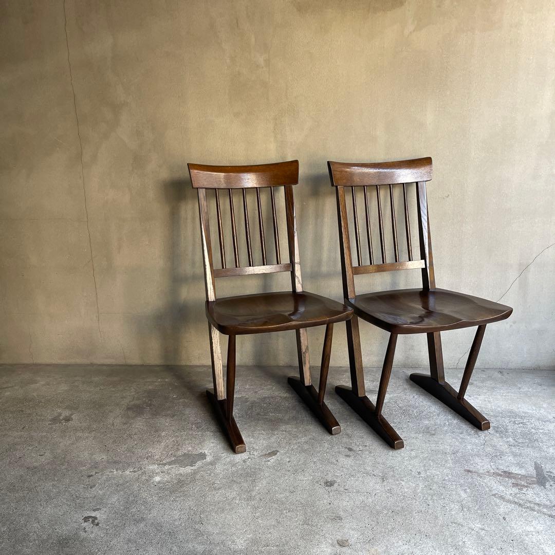 廃盤 希少　オールドヴィンテージ　柏木工　ダイニングチェア　2脚セット 柏木工 ウィンザーチェア オールド ろくろ脚 vintage ヴィンテージ 2脚