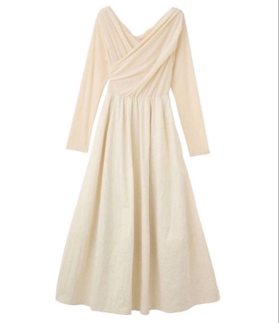 美品　ココディール ベロアドッキングワンピース アイボリー　S ベロアドッキングワンピース｜PETAL ONLINE（ペタルオンライン）