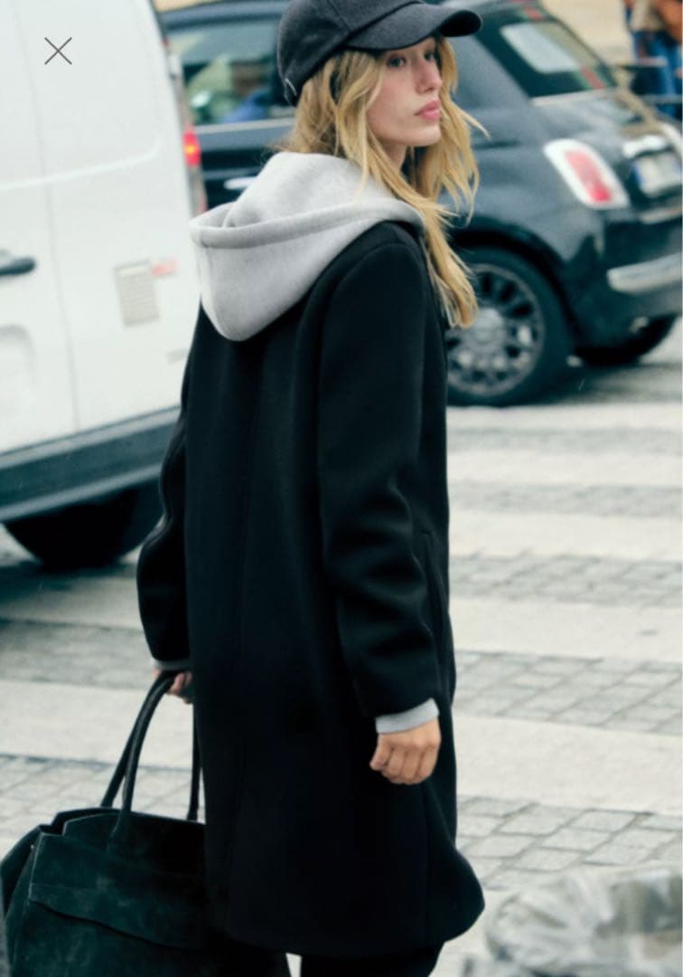 送料込】ZARA デタッチャブルフードコート XS - メルカリ