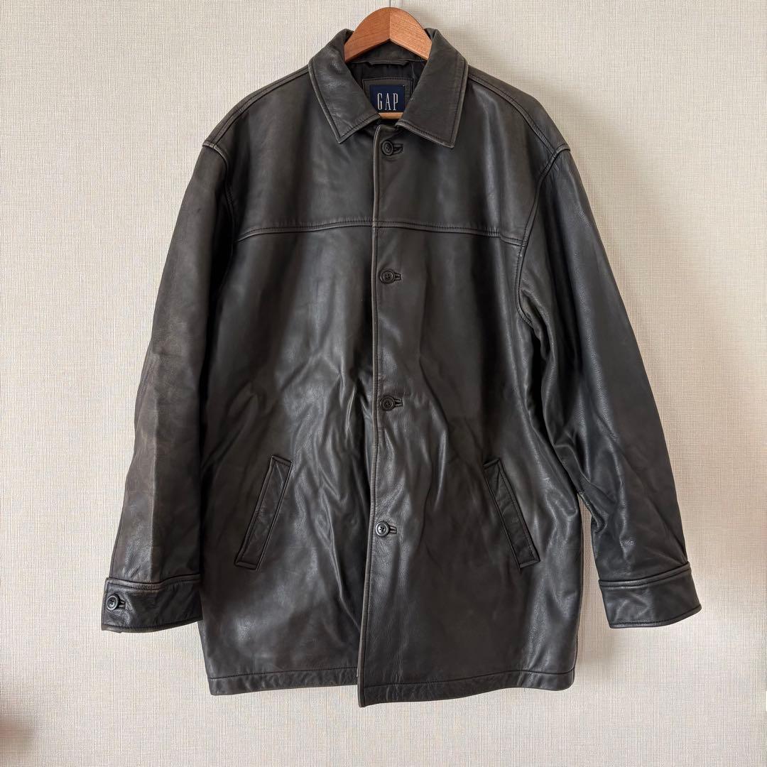 【美品】 old gap レザーカーコート 野村訓市氏着用Lsize 美品 XSサイズ 野村訓市様モデル OLD GAP レザー カーコート 90s