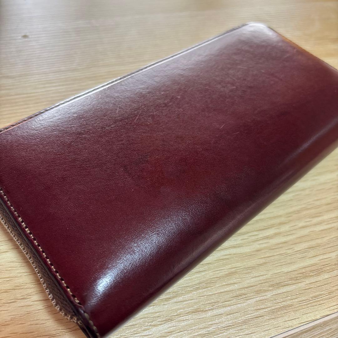WILDSWANS kf-001バーガンディ サドルプルアップレザー 長財布