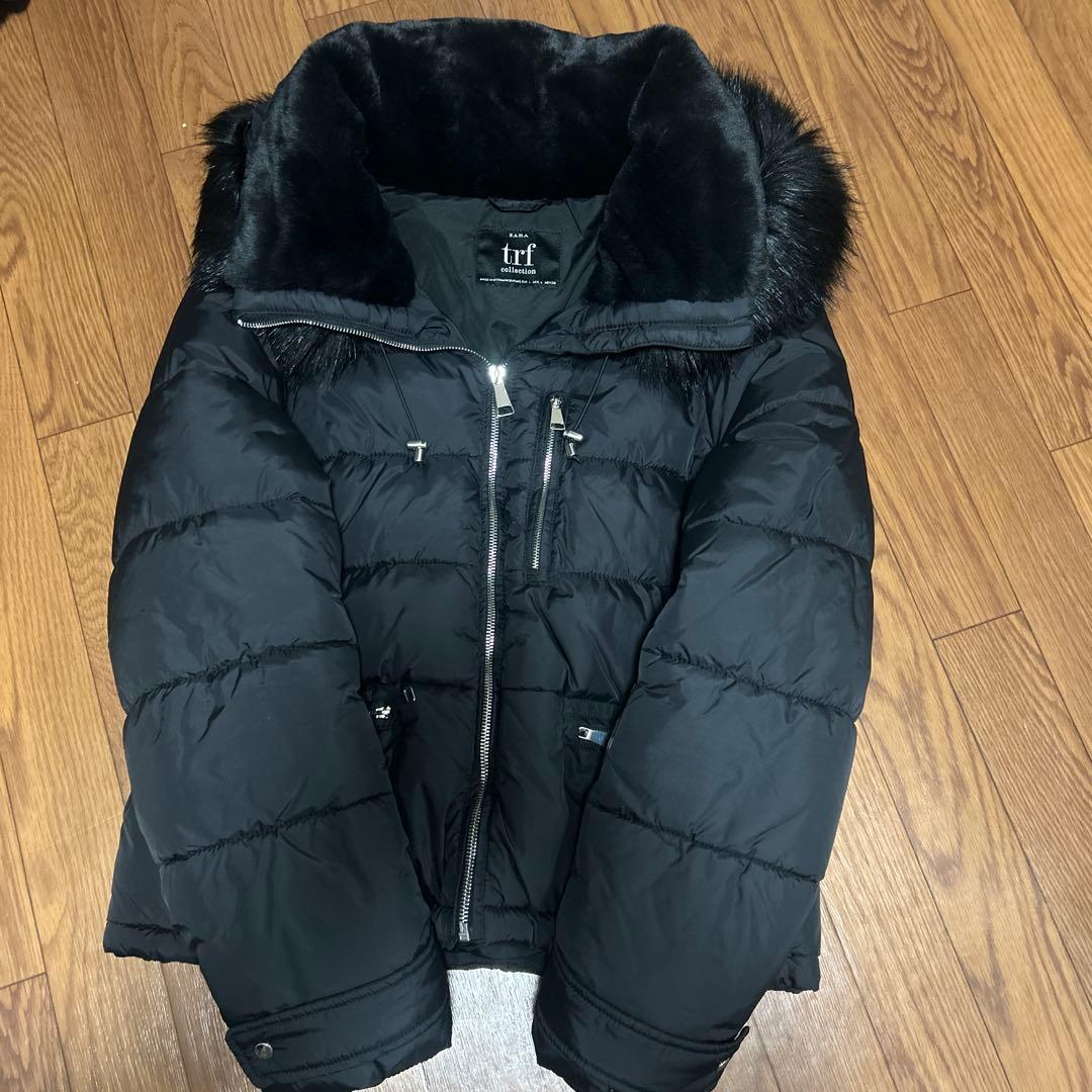 極美品 人気ZARA ブラック ダウン ジャケット ファー付き - メルカリ