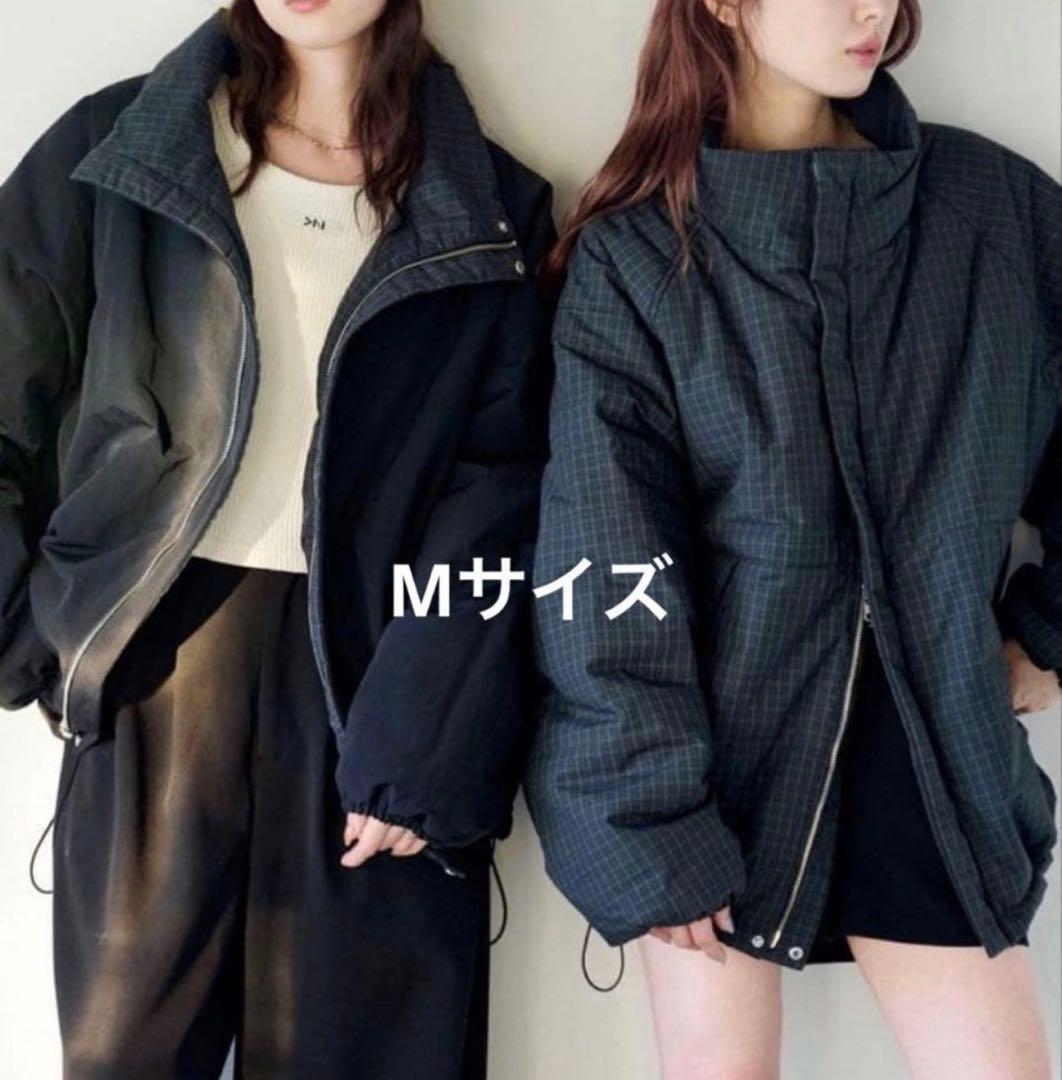 即日発送可能】Kastane チェック中綿リバーシブルアウター M グリーン