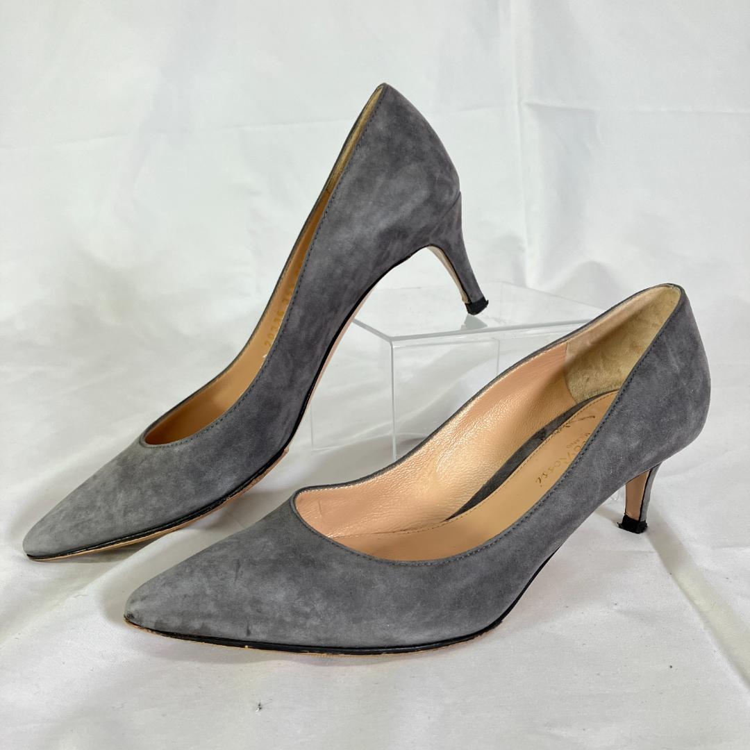 ジャンヴィトロッシ スエード ポインテッドトゥ パンプス グレー　22.5cm