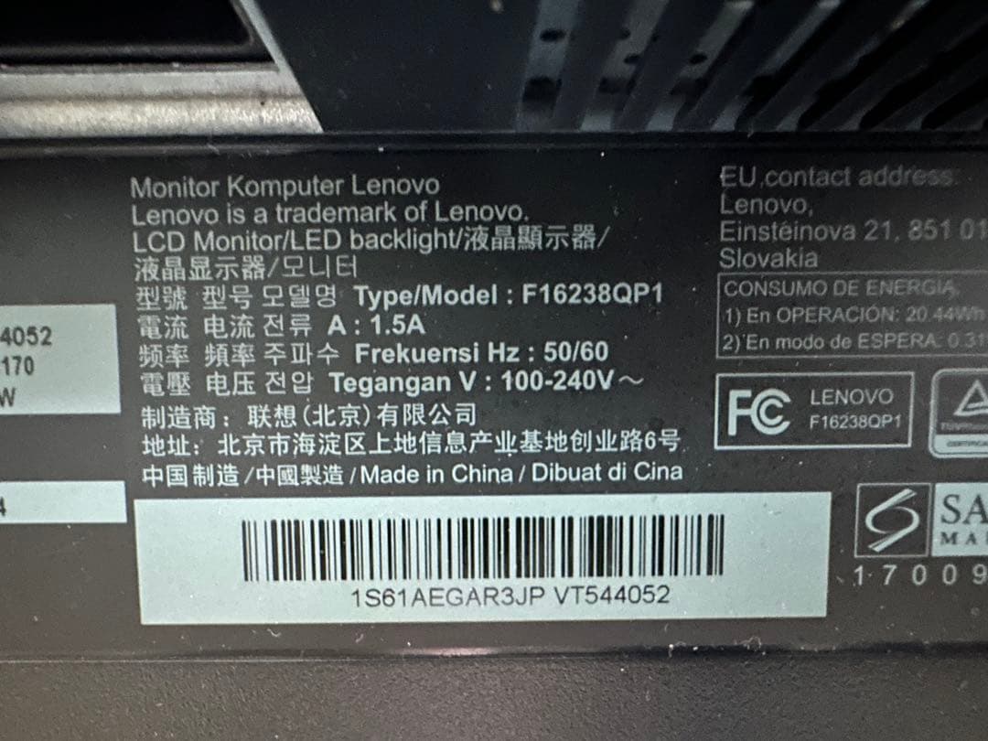 Lenovo P24h-10 23.8型 ディスプレイ モニター