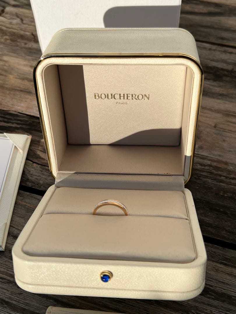 Boucheron☆ブシュロンキャトルホワイトリングハーフメンズ19号K18PG
