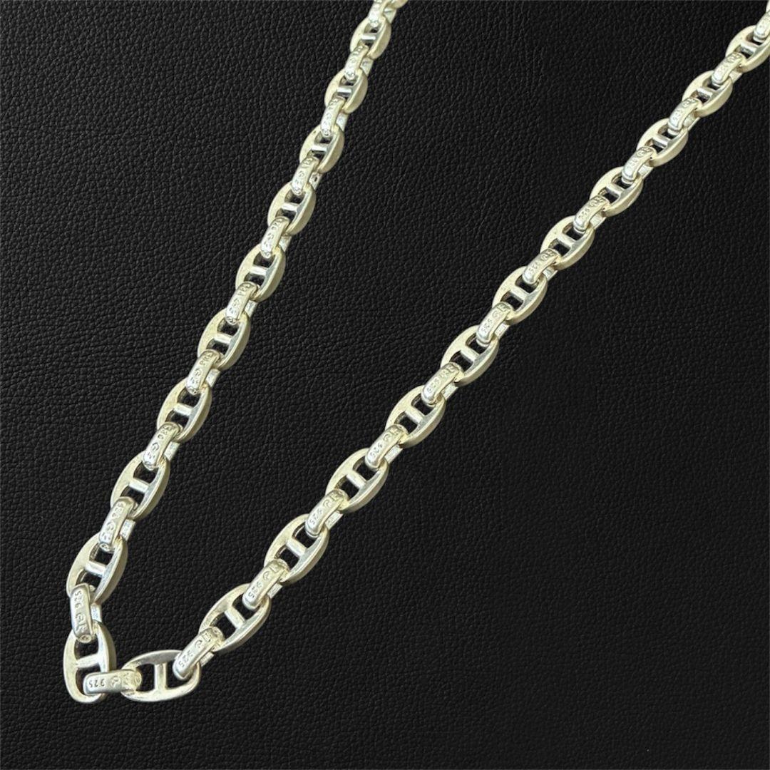 S925刻印 シルバーネックレス アンカーチェーン 細角 ヴィンテージ