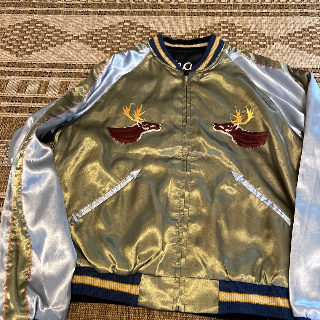 東洋エンタープライズ 刺柄デザイン スカジャン L TT10636 グリーン