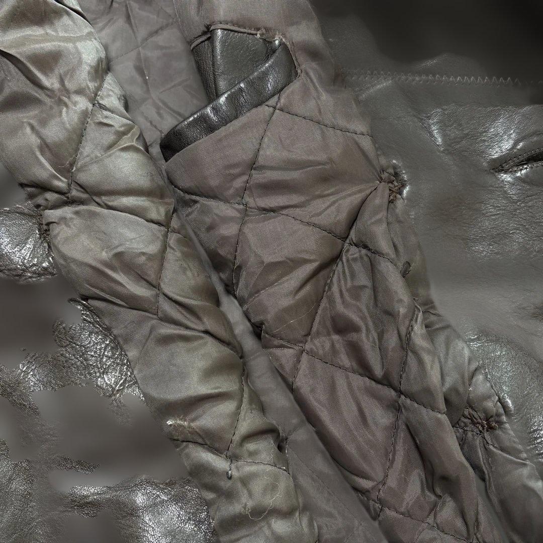 良サイズ！ショット☆ブラウン 42 XL◎レザーピーコート☆ - メルカリ