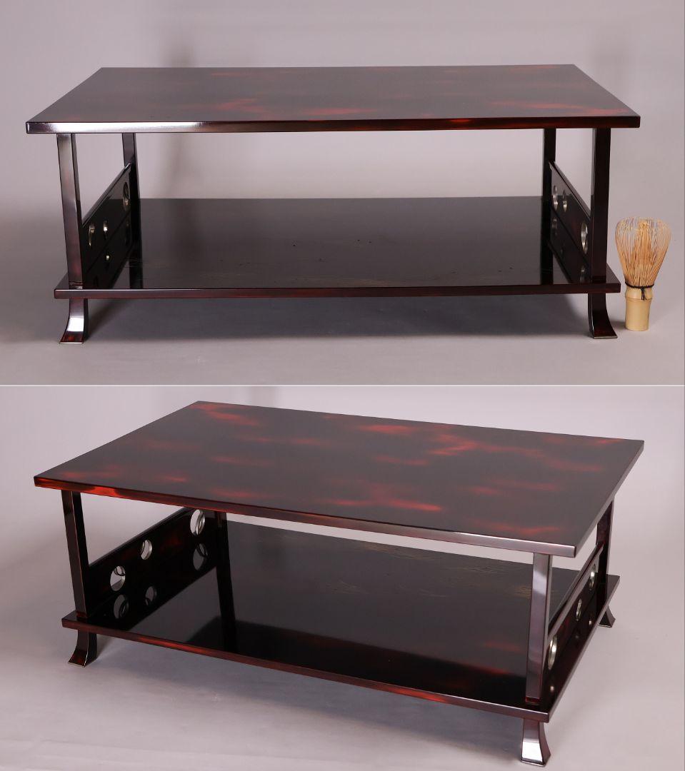 前端雅峯 二段卓 冠卓 曙塗 つぼつぼ透かし 月と草