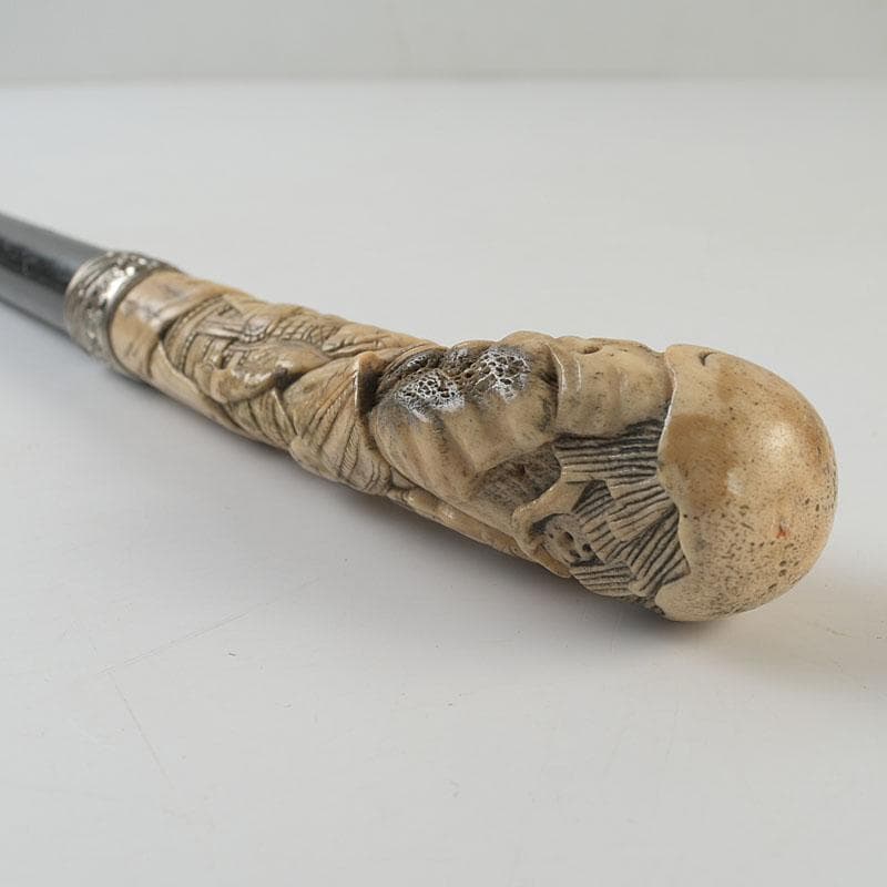 中国 獣骨彫刻 人物文 杖 長さ約93㎝ D R9135H - メルカリ