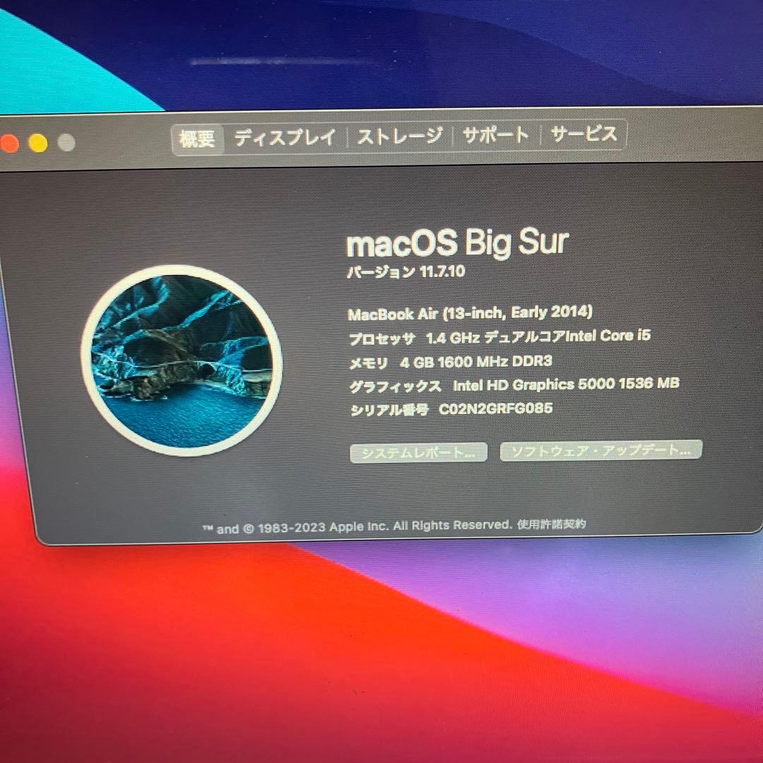、2014MacBook Air 13inch i5 4GB 121GB