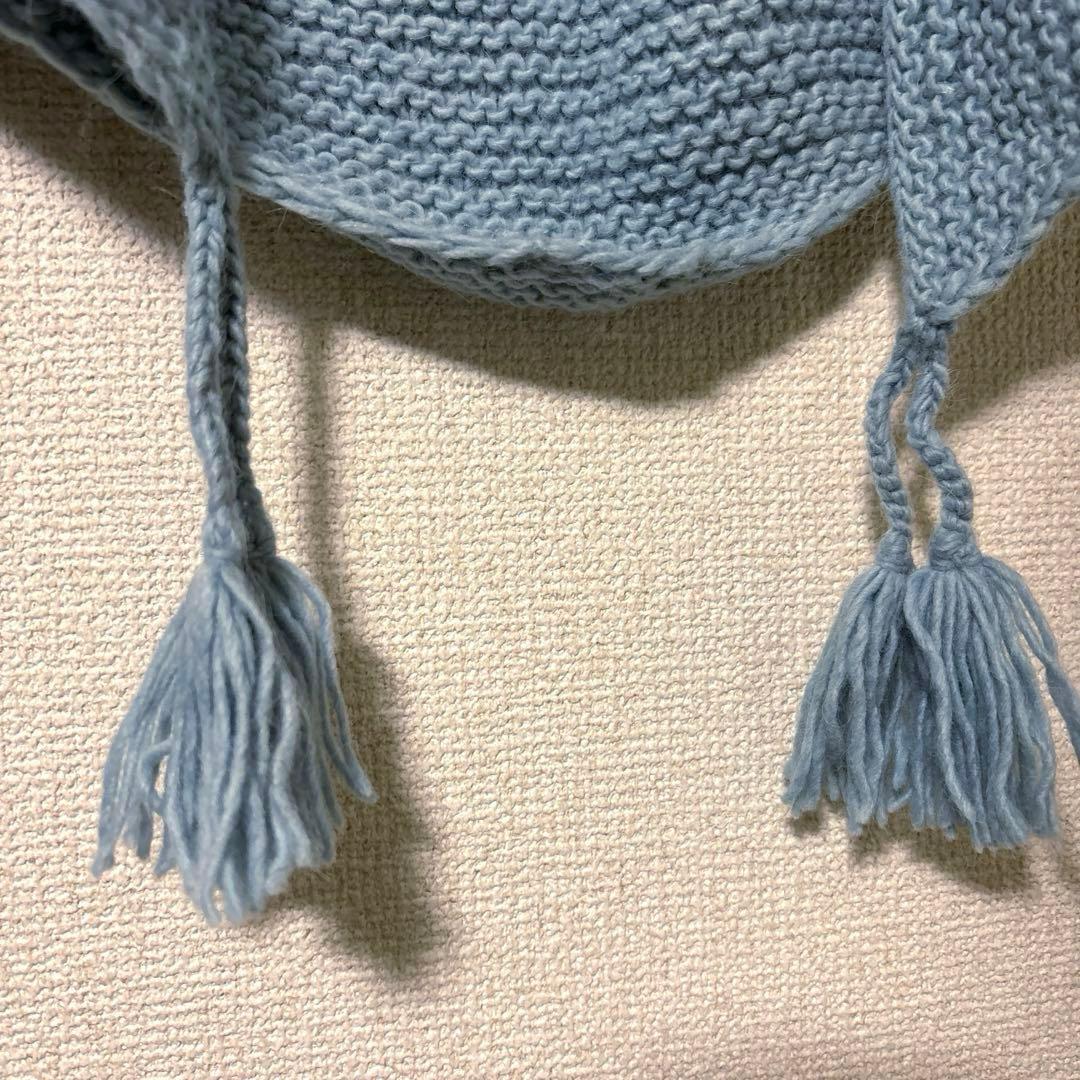 新品 タグ付き＊ 24AW かぐれ ペルータッセルストール ライトブルー