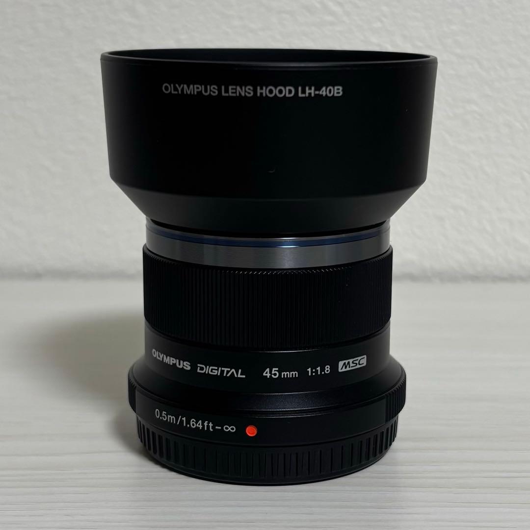 M.ZUIKO 45mm F1.8 フード＋PRO1D付 動作良好