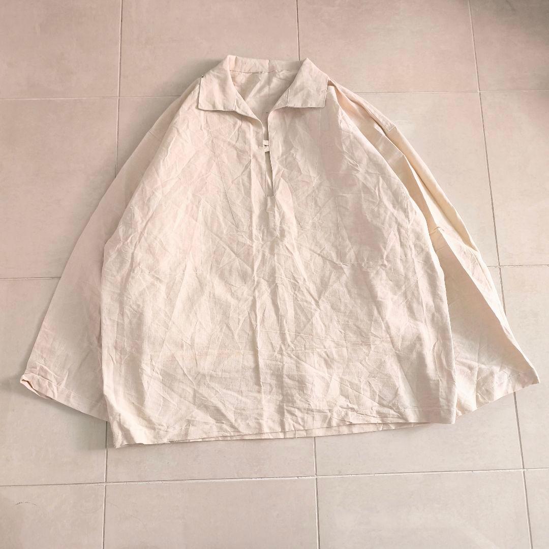 フランス​ 60s-70s フレンチヴィンテージ スモック シャツ リネン