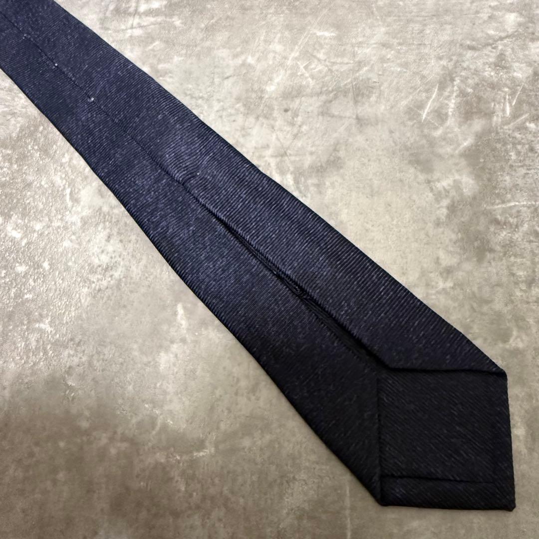 ✨極美品✨】BVLGARI ブルガリ ネクタイ ソリッド 無地 ネイビー 希少