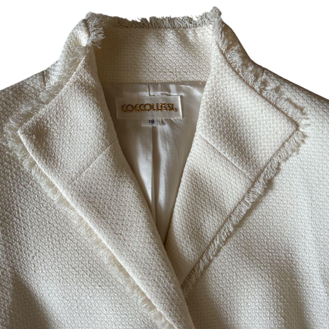東京ソワール ココラッシー ツイード セットアップ 13号 アイボリー 卒