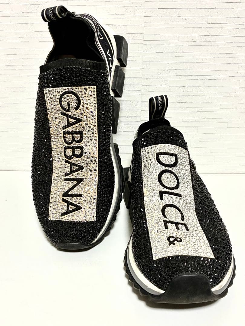 DOLCE&GABBANA スニーカー スパンコール ブラック シルバー 42 org.jpg