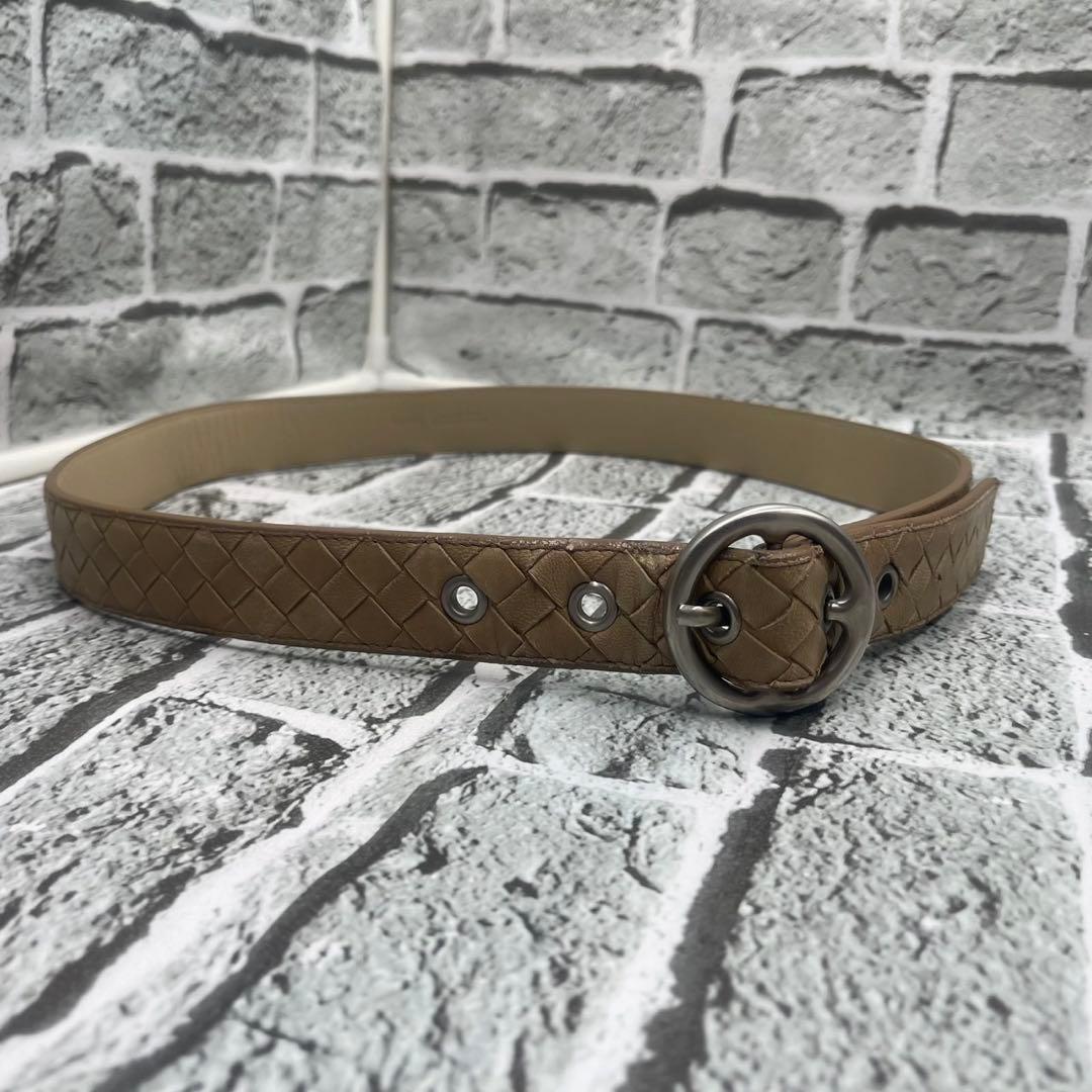 希少 ボッテガヴェネタ ベルト イントレチャート レザー ベージュ 85