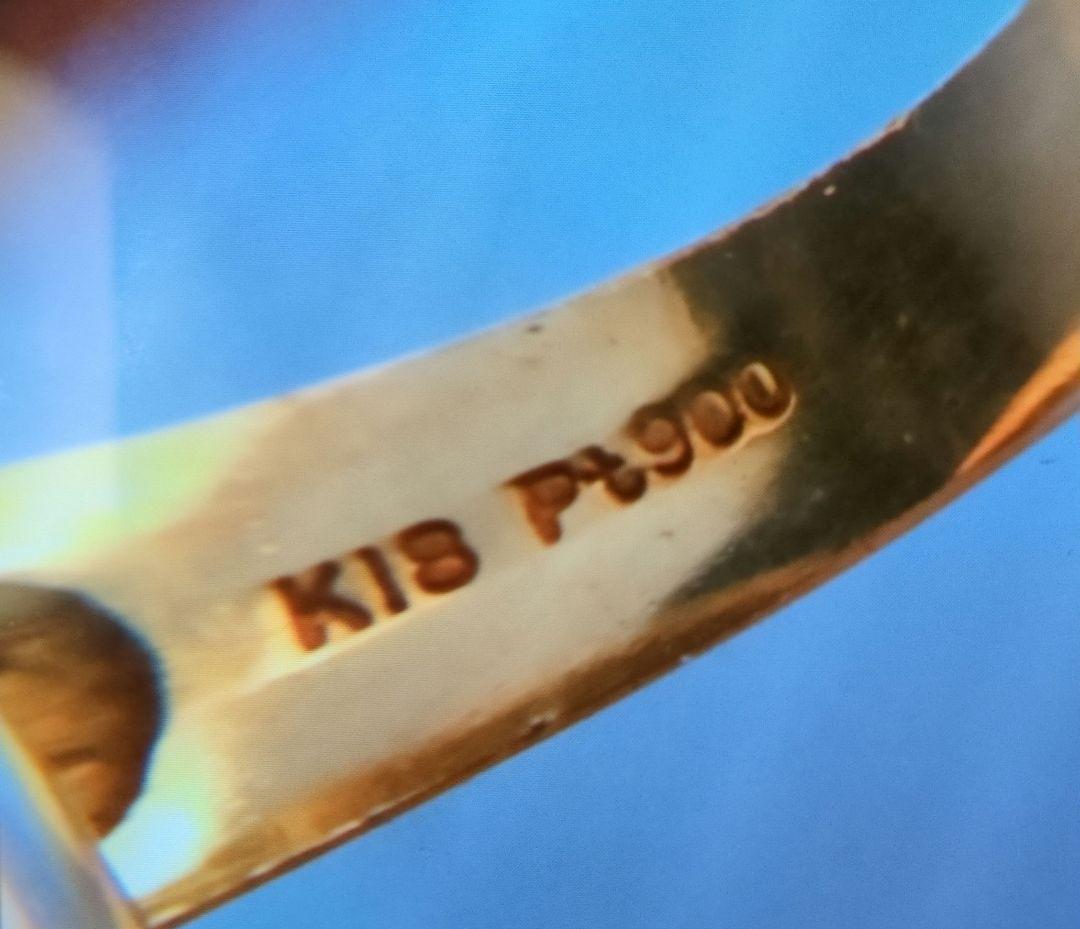 k18 pt900 デザイン リング １２号 4.1g