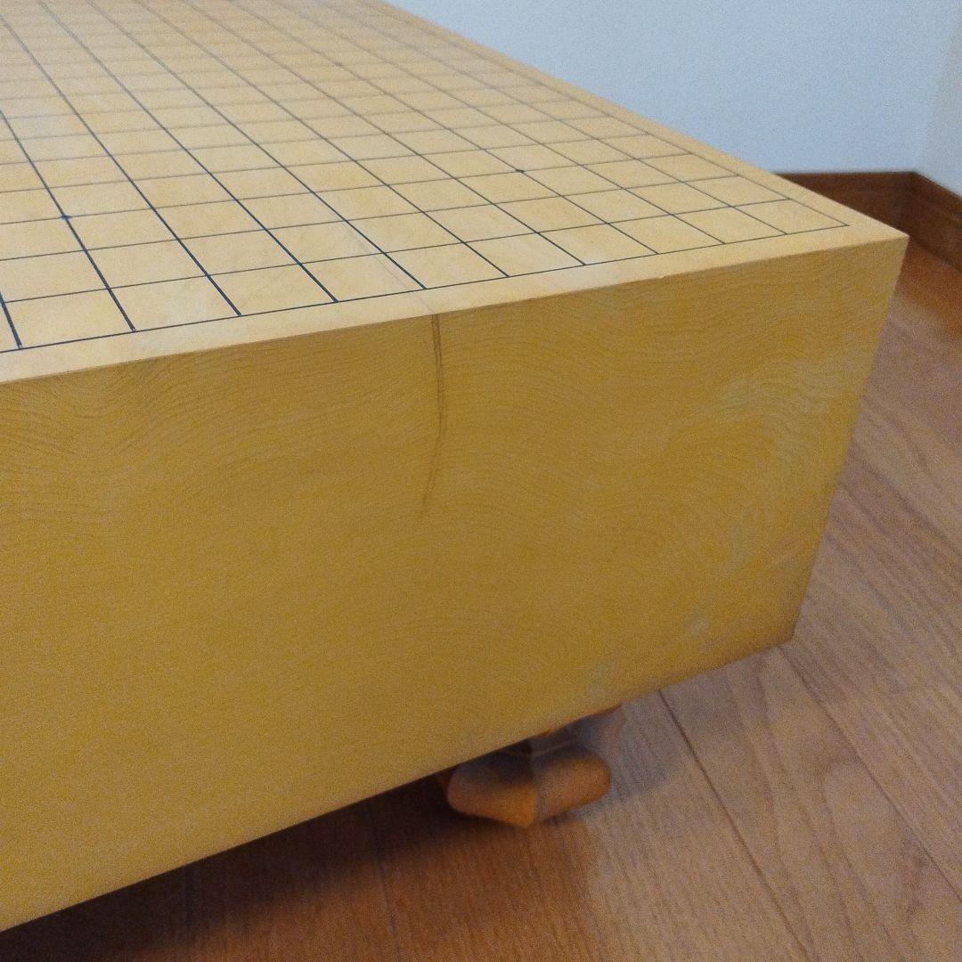 囲碁盤 柾目 脚付 へそ有 碁盤 厚さ15cm 天然木 ※木製カバー