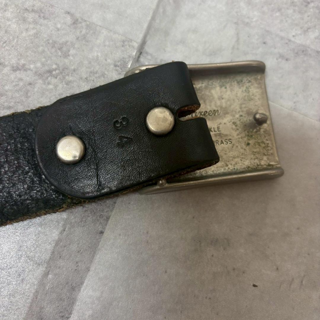 green 現HYKE 金属バックル レザーベルト 34inch DMG24